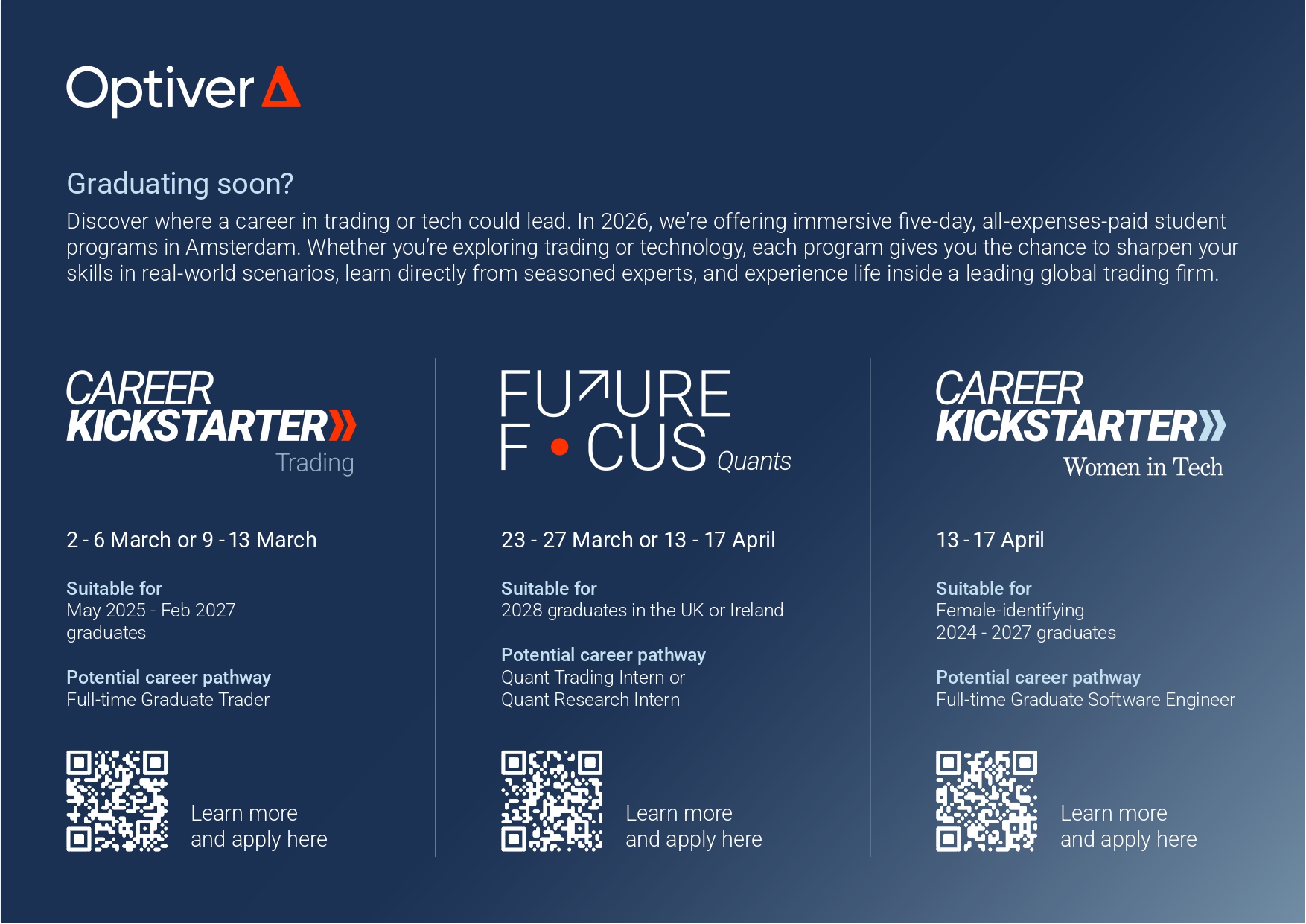 Poster for the above Optiver programs